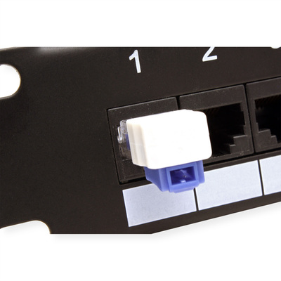 RJ45 Port Blocker, 1x kľúč, 1x zámok RJ45, modrý