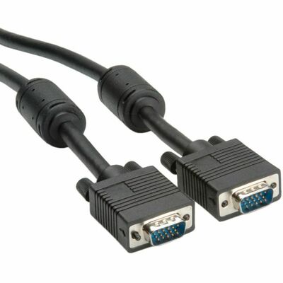 Kábel VGA M/M 3m, prepojovací, tienený, DDC, ferrit, HQ, čierny, S