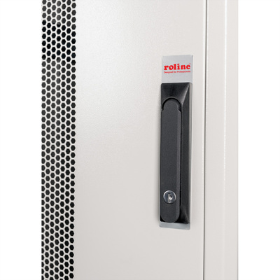 19" Rack na podlahu 42U, 2010x800x1000mm (HxWxD), BASIC, perforované dvere, sivý