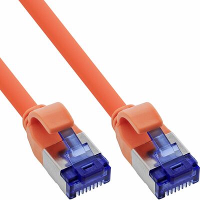 S/FTP (PiMF) Patchkábel LSOH TPE 5m cat.6a, oranžový, slim, Cu, flexiblný