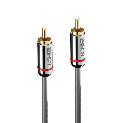 Kábel Cinch 1x audio M/M 2m, digital koax, sivý, pozl. konektor, Slim, Cromo Line