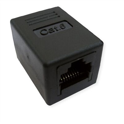 Spojka RJ45, cat.6, netienená čierna Gigabit