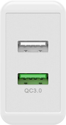 Nabíjačka USB 230V 2port, 2xUSB A, 28W, Quick Charge 3.0, biela
