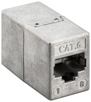 Spojka RJ45, cat.6, tienená, kovová Gigabit