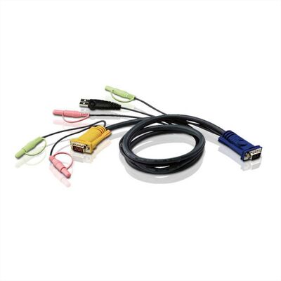 Sada káblov pre KVM VGA - SPHD M/M, USB-A M, Audio 4x jack 3.5mm, 1.8m