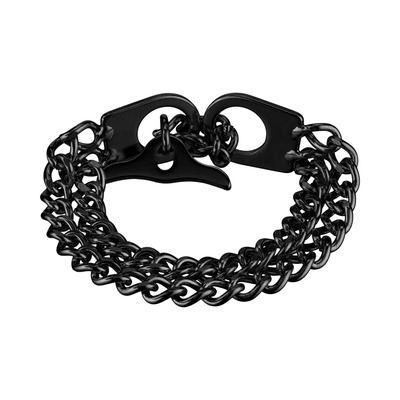 Náramok SPRENGER 19cm, dvojradový, nerezová oceľ, čierny, DLC povrch, HS