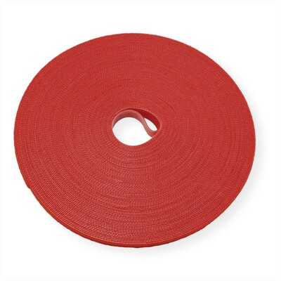 Káblový organizér suchý zips 25m návin, červená farba, šírka 10mm