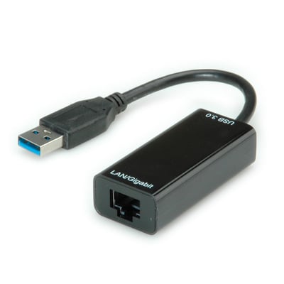 Adaptér USB 3.0 na RJ45 (Gigabit Ethernet), 10cm, čierny