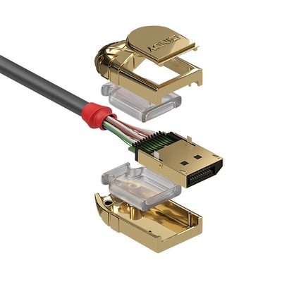 Kábel DisplayPort M/M 2m, 8K@60Hz, DP v1.4, 32.4Gbit/s, sivý, pozl. konektor, Gold Line