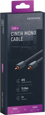 Kábel Cinch audio M/M 1m, modrý, pozl. konektor, ClickTronic