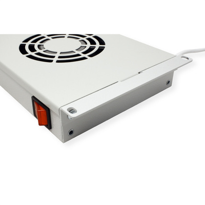 19" Ventilačná jednotka, 2 vetráky, 1U, s termostatom, sivá