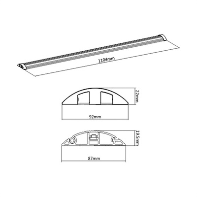 Káblový tunel na káble prechodová lišta 1104x92mm eloxovaný tvrdený hliník