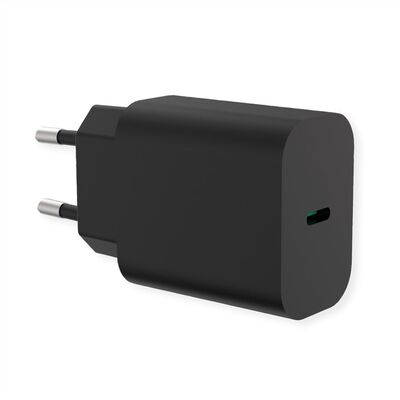 Nabíjačka USB 230V 1port, 1xUSB Typ C, 25W, Power Delivery, čierna