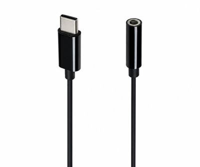 Adaptér USB 3.1 Typ C / 3.5mm (slúchadlá+ mic), 13.5cm, čierny