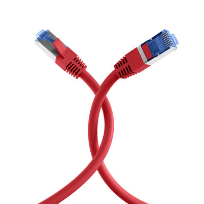 S/FTP (PiMF) Patchkábel LSOH 0.5m cat.7, červený, Cu, SuperFlex