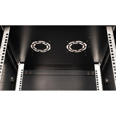 19" Rack na stenu 18U, čierny, 912x600x600 mm (HxWxD), odnímateľné bočnice