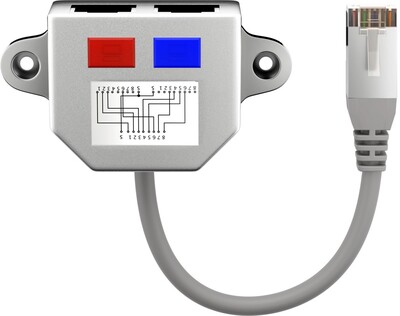 Rozdvojka Y, RJ45 M, 1x telefon, 1xRJ45