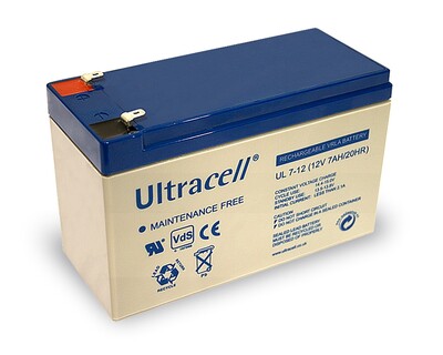 Batéria Ultracell AKKU UL7-12 (12V 7Ah), Faston (4.8mm)