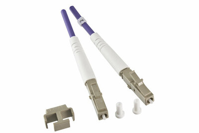 Fiber kábel LC-LC, 100m Duplex OM4(50/125µm), LSOH, fialový