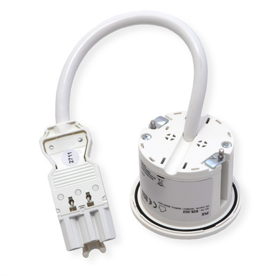 PIX 1xUTE 230V, 0.2m kábel 1.5mm², GST18, čierna + nerez krúžok v balení