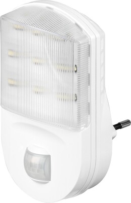 Svetlo LED so senzorom, do zásuvky 1.1W/67lm (IP20), detekcia: 120°, 9m dosah, studená biela