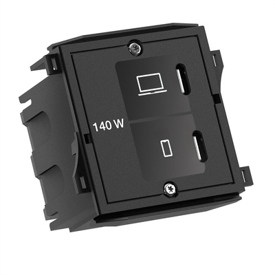 Modul pre BACHMANN, nabíjací/charger, 3xUSB (USB C), PD (28V5A) 140W, ext. zdroj, čierny