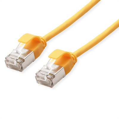 U/FTP (PiMF) Patchkábel LSOH 0.15m cat.6a, žltý, slim, Cu, Flex Cable, Component Level