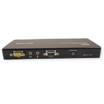 Predĺženie KVM cez TP do 300m, VGA, USB, RS-232, Audio (3.5mm jack), Dual Remote (lokálne ovládanie)