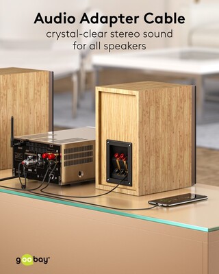 Kábel 3.5mm stereo/2xCinch M/M 2m, čierny/sivý, pozl. konektor