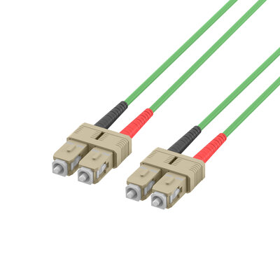 Fiber kábel SC-SC, 5m Duplex OM5(50/125µm), LSOH, 3mm, zelený