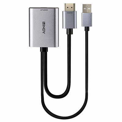 Adaptér HDMI na USB 3.1 Type C, napájanie USB A, čierny, 13cm