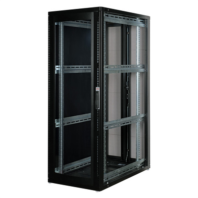 19" Rack na podlahu 36U, 1705x600x1000mm (HxWxD), PRO, Plexiglas, čierny