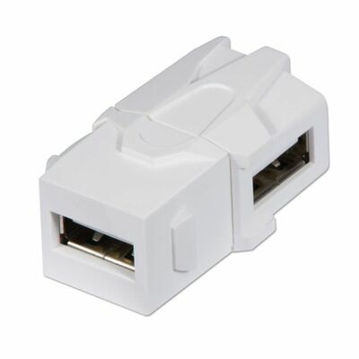 Modul USB 2.0 A/A 90° Keystone, biely