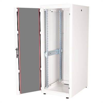 19" Rack na podlahu 32U, 1560x600x800mm (HxWxD), BASIC, sklenené dvere, sivý