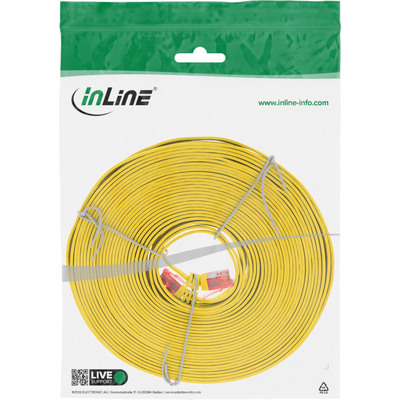UTP Patchkábel 7m cat.6, žltý, plochý, Cu