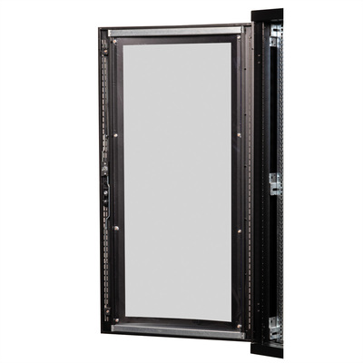 19" Rack na podlahu 26U, 1260x600x1000mm (HxWxD), PRO, Plexiglas, čierny