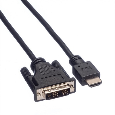 Kábel DVI-D M/M 1.5m, Single-Link, 1920x1200@60Hz, 4.9Gbps, HQ, čierny