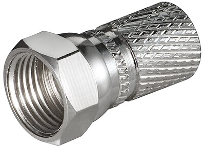 Konektor F satelitný samec ø7.3mm/5mm, dĺžka 20mm, Cu-Ni, 100ks/bal