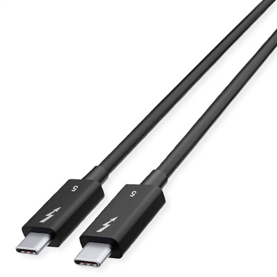 Kábel Thunderbolt 5 (USB 3.1 Typ C) M/M 1m, 80Gbps, Power Delivery 240w 48V5A, čierny