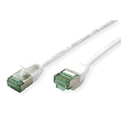 U/FTP Patchkábel TPE 0.3m cat.6a, biely, slim, Cu, Flex Cable, Roline Recycled Material