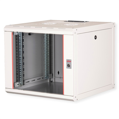 19" Rack na stenu 9U, sivý, 505x600x600 mm (HxWxD), RAL7035, PRO, odnímateľné bočnice