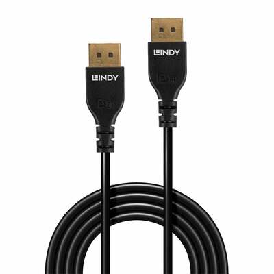 Kábel DisplayPort M/M 0.5m, 8K@60Hz, DP v1.4, 32.4Gbit/s, čierny, pozl.konektor, slim