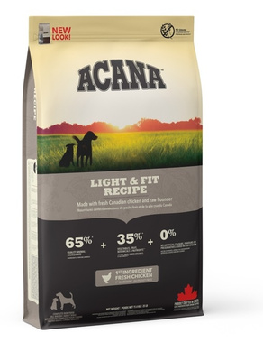 Krmivo ACANA RECIPE LIGHT & FIT 35/11, Hydina, ryby, pre dospelých psov trpiacich nadváhou, 11.4kg