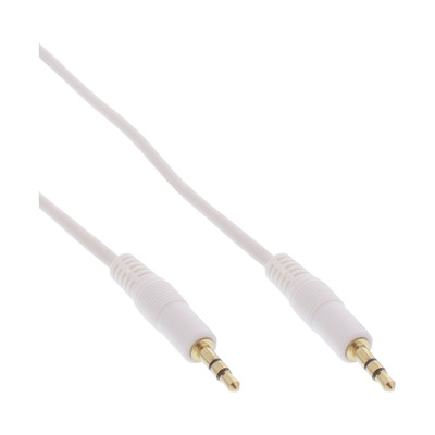 Kábel 3,5mm stereo jack M/M 10m, biely, pozl. konektor