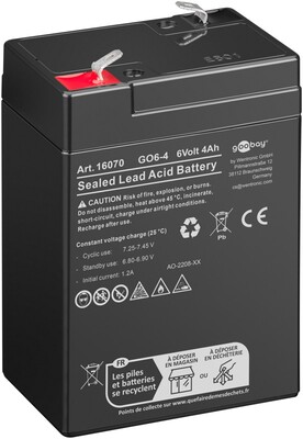 Batéria GOOBAY AKKU GO6-4 (6V 4Ah), Faston (4.8mm)