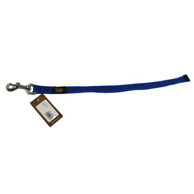 Vodítko na poslušnosť bez uška pogumované, 20mm/40cm, chrómová karabína, modré