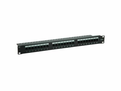 19" Patch panel 24port cat.6, netienený, 1U, čierny