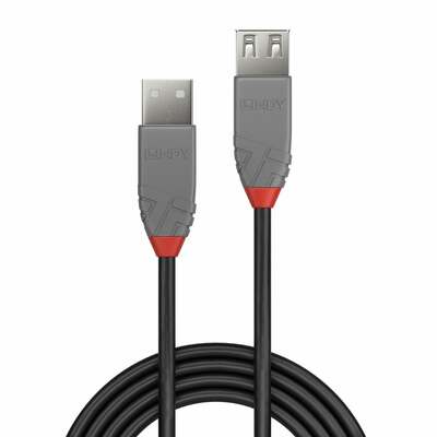 Kábel USB 2.0 A-A M/F 0.5m, High Speed, predlžovací, čierny, Anthra Line