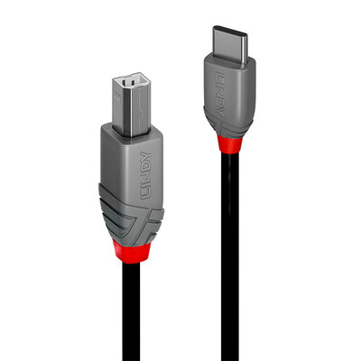 Kábel USB 2.0 Typ C CM/BM(2.0) 1m, High Speed, Anthra Line, čierny