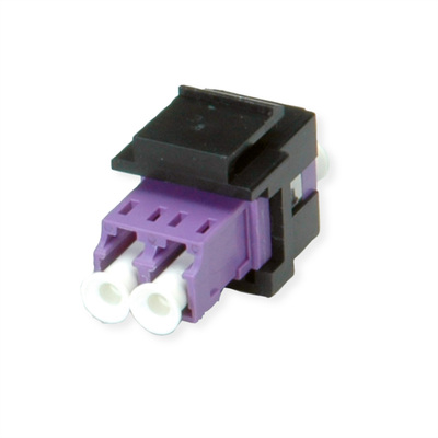 Konektor Keystone LC Duplex F/F, Multimode, OM4, čierny